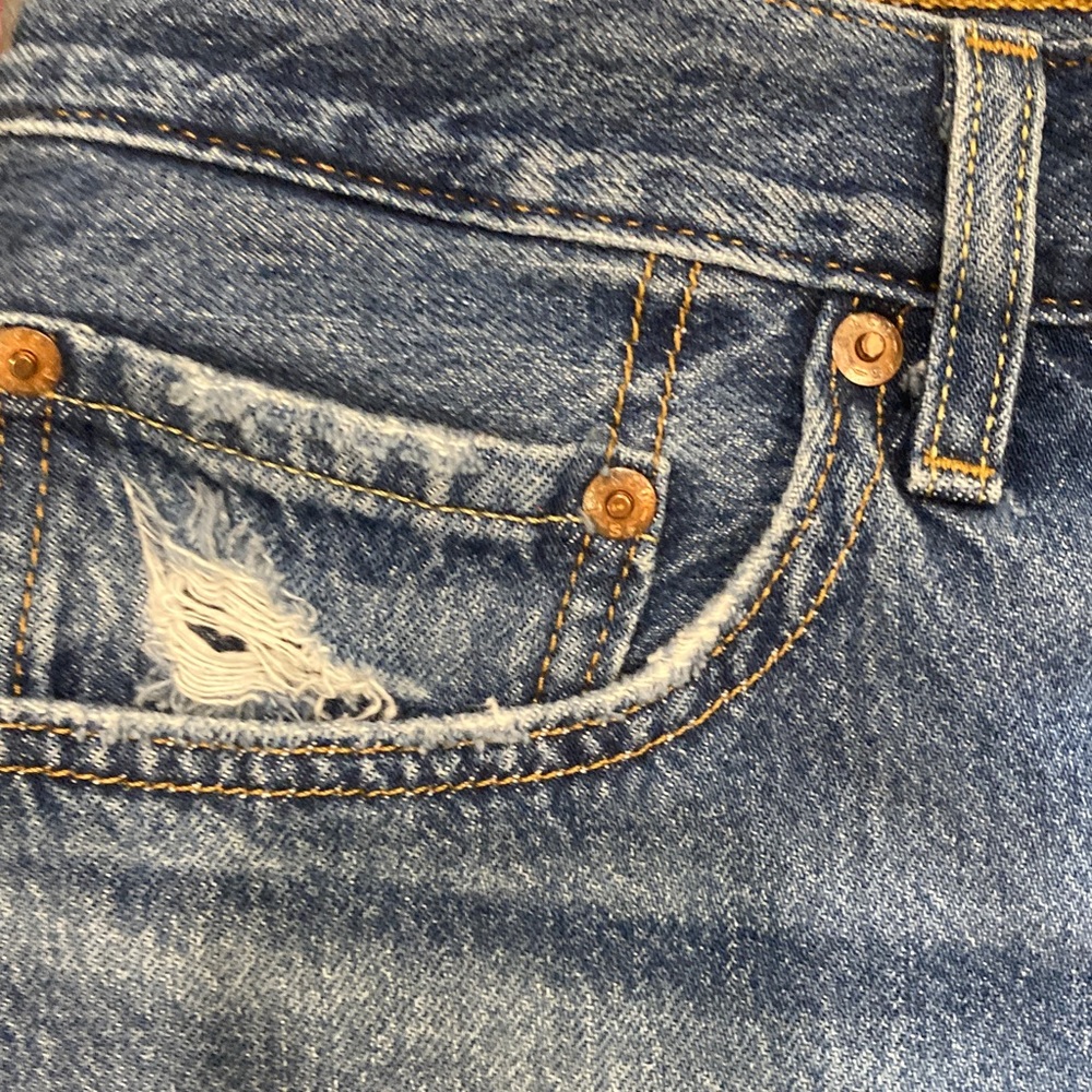Levi’s  Cutoff Denim Shorts W30 Button Fly Distressed Raw Hem 100% Cotton - Picture 4 of 8